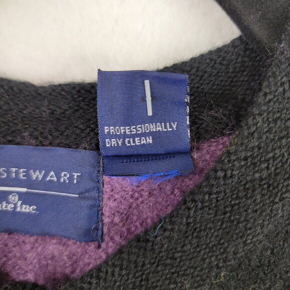 VTG Deadstock Catherine Stewart Large Wool Colorblock Vest Black Purple Yellow - Picture 4 of 10